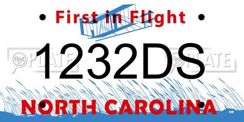 1232DS North Carolina License Plate