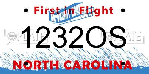 1232OS North Carolina License Plate