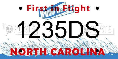 1235DS North Carolina License Plate