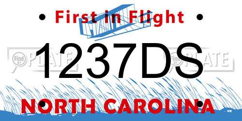 1237DS North Carolina License Plate