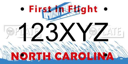 123XYZ North Carolina License Plate