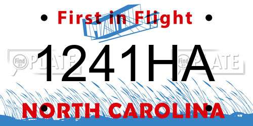 1241HA North Carolina License Plate
