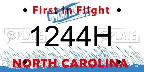 1244H North Carolina License Plate
