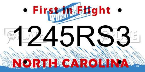1245RS3 North Carolina License Plate