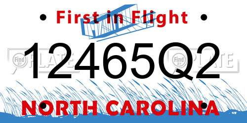 12465Q2 North Carolina License Plate