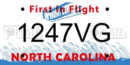 1247VG North Carolina License Plate
