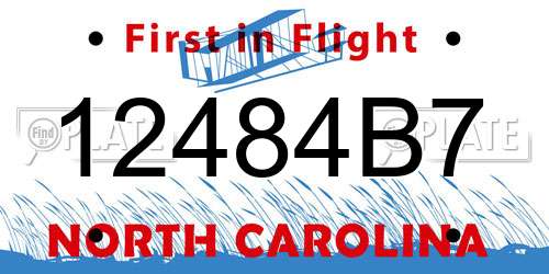 12484B7 North Carolina License Plate