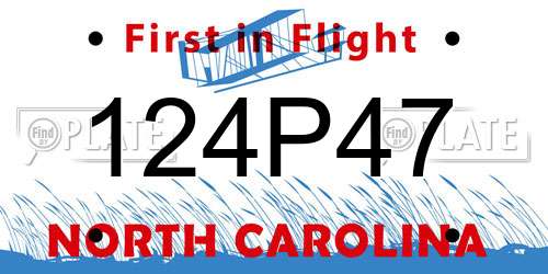 124P47 North Carolina License Plate