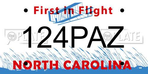 124PAZ North Carolina License Plate
