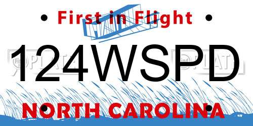 124WSPD North Carolina License Plate