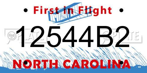 12544B2 North Carolina License Plate