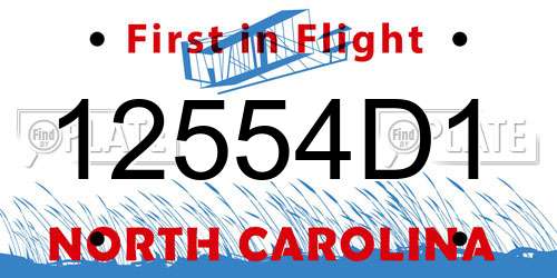 12554D1 North Carolina License Plate