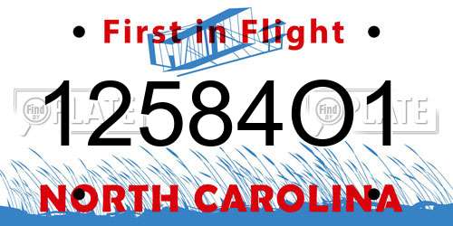 12584O1 North Carolina License Plate