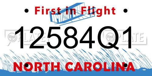 12584Q1 North Carolina License Plate