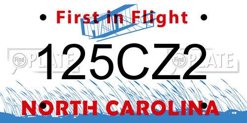 125CZ2 North Carolina License Plate