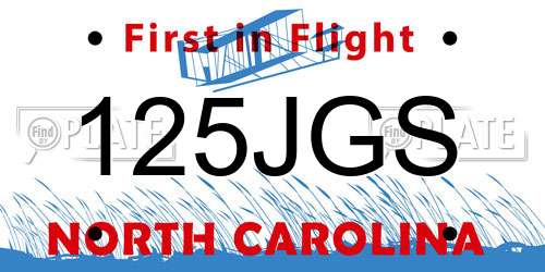 125JGS North Carolina License Plate