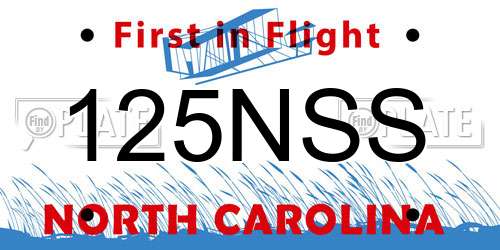 125NSS North Carolina License Plate