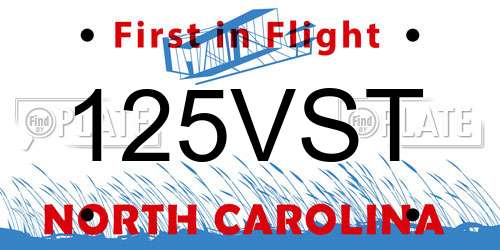 125VST North Carolina License Plate