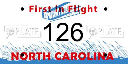 126 North Carolina License Plate
