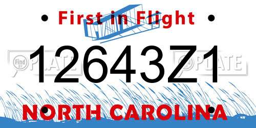 12643Z1 North Carolina License Plate