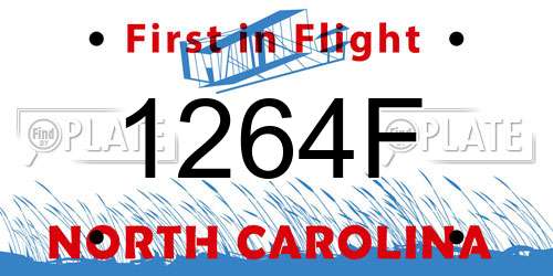1264F North Carolina License Plate