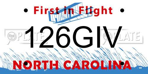 126GIV North Carolina License Plate