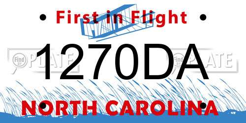 1270DA North Carolina License Plate
