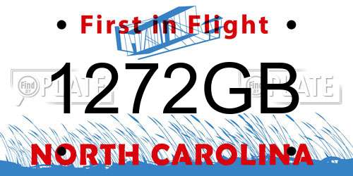 1272GB North Carolina License Plate
