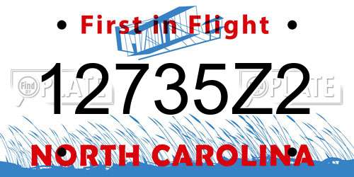 12735Z2 North Carolina License Plate