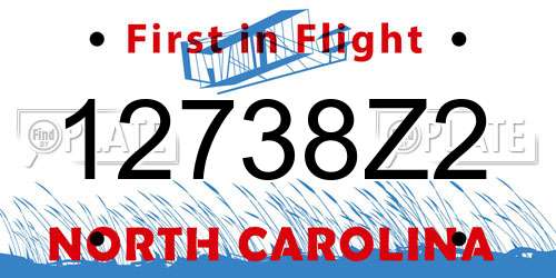 12738Z2 North Carolina License Plate