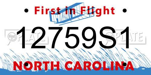 12759S1 North Carolina License Plate