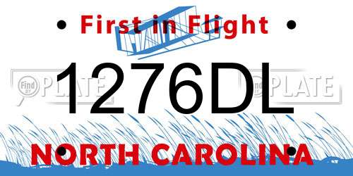 1276DL North Carolina License Plate