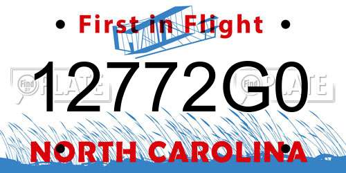 12772G0 North Carolina License Plate