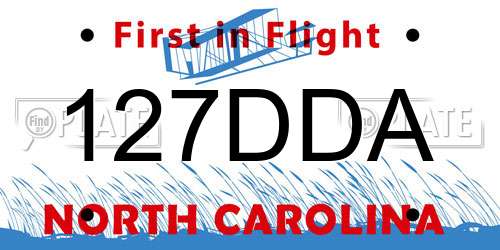 127DDA North Carolina License Plate