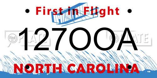 127OOA North Carolina License Plate