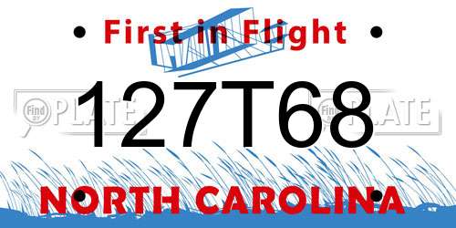 127T68 North Carolina License Plate