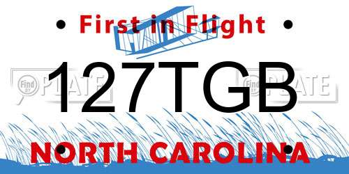 127TGB North Carolina License Plate
