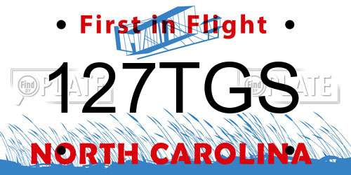 127TGS North Carolina License Plate