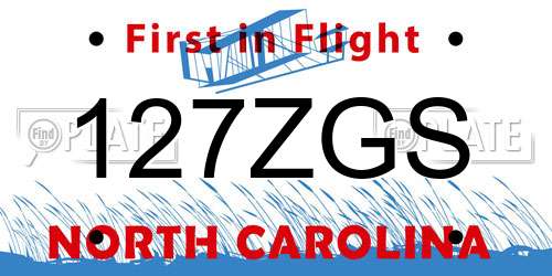 127ZGS North Carolina License Plate
