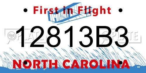 12813B3 North Carolina License Plate