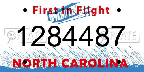 1284487 North Carolina License Plate