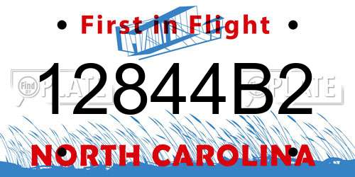 12844B2 North Carolina License Plate