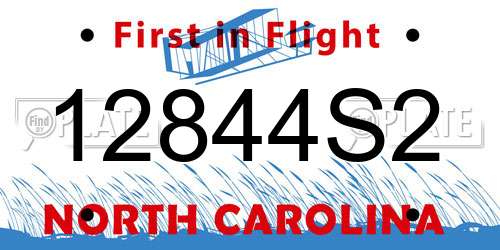12844S2 North Carolina License Plate