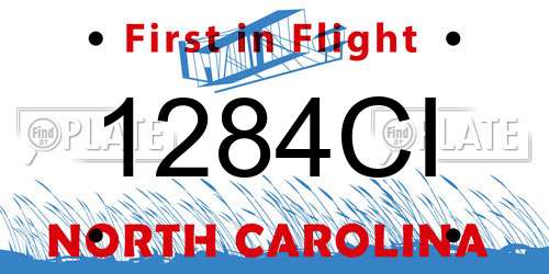 1284CI North Carolina License Plate