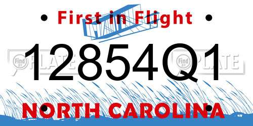 12854Q1 North Carolina License Plate