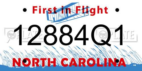 12884Q1 North Carolina License Plate