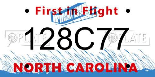 128C77 North Carolina License Plate