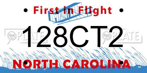 128CT2 North Carolina License Plate