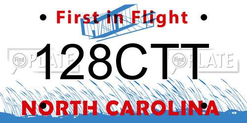 128CTT North Carolina License Plate