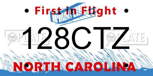 128CTZ North Carolina License Plate